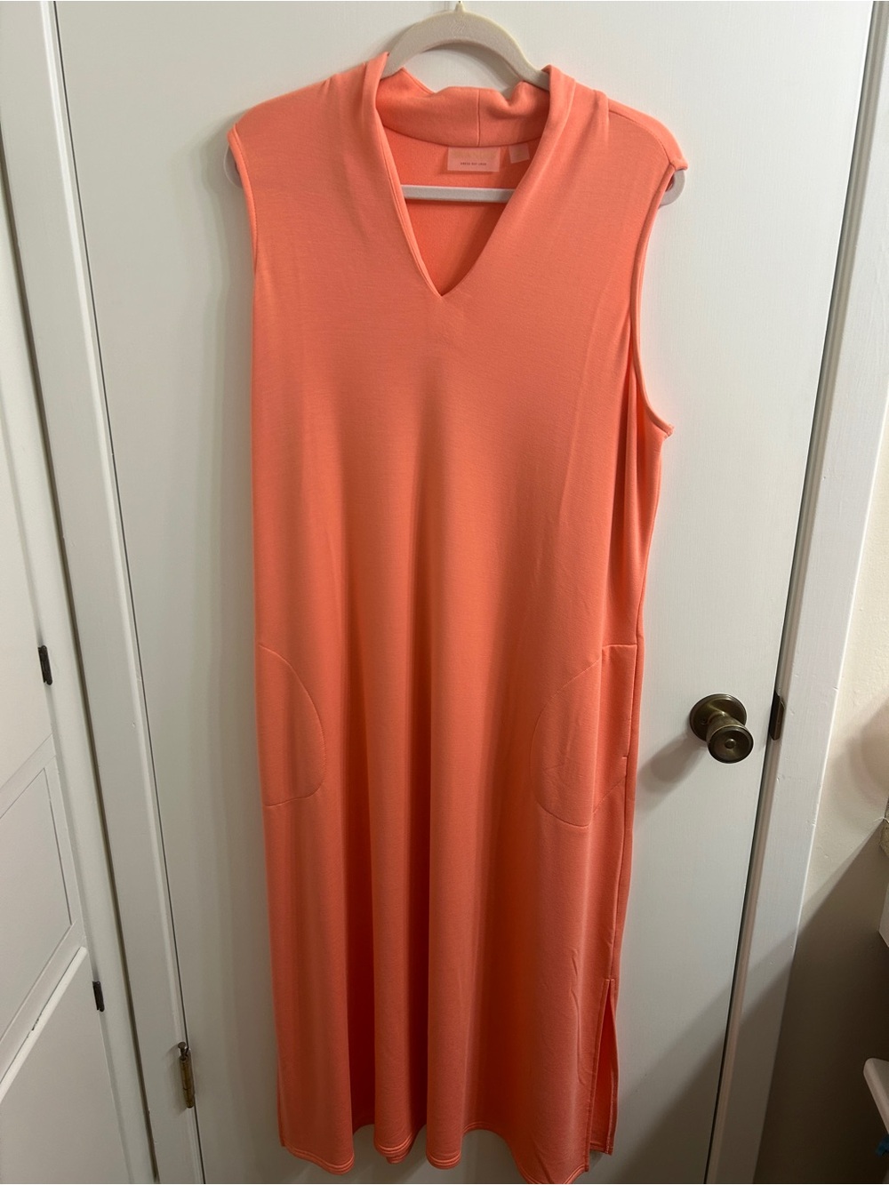 Brandis Dress Out Loud Sleeveless Coral V-Neck Maxi Dress